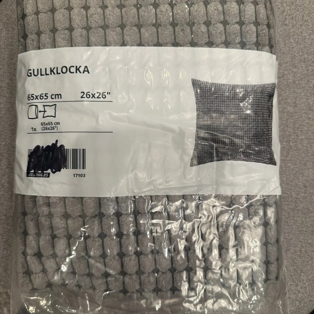 New ! IKEA GULLKLOCKA Cushion Cover Gray 26x26